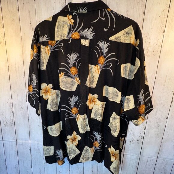 Jamaica Jaxx 100% Silk Hawaiian Shirt Men’s XL Back Floral Beach Casual - Picture 6 of 8
